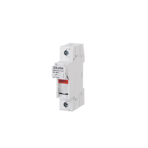 Portaf.unip.p/fusibles 8x31mm c/indicador LED 110-380VCA/VCC